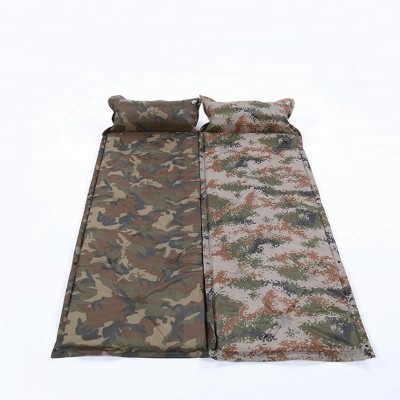 SPSO-002 New Single Sleeping Pad Outdoor Army Green Camouflage Camping Inflatable Sleeping Mat